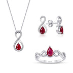 2.72 Karat Diamant Tropfen Rubin Set