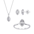 0.21 Karat Diamant Tropfen Baguette Set