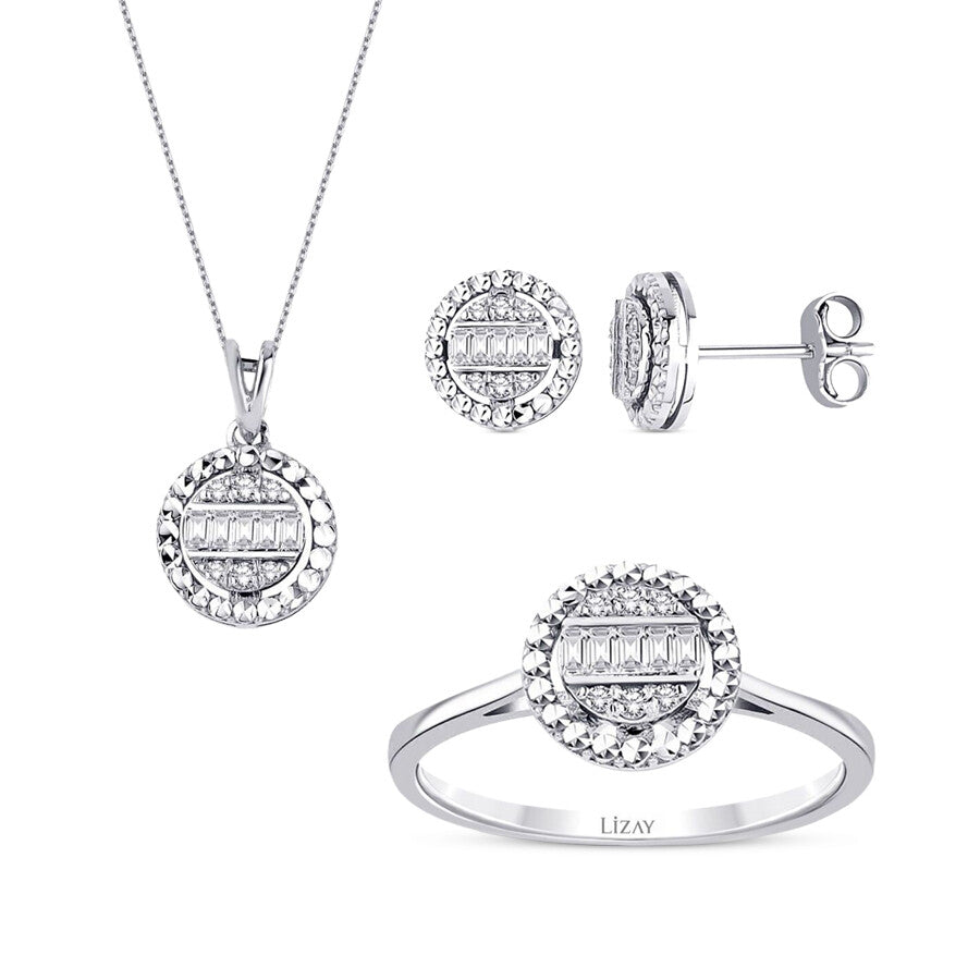 0.39 Karat Diamant Baguette Set