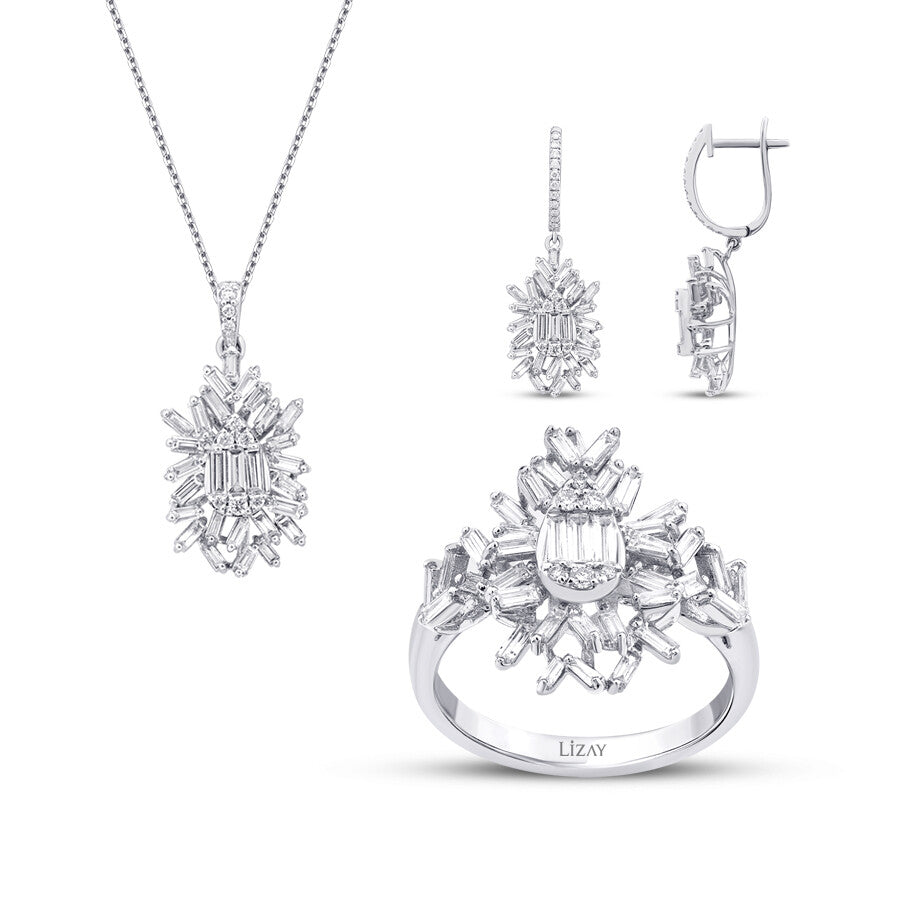 2.83 Karat Diamant Baguette Set