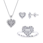 0.40 Karat Diamant Baguette Herz Set