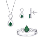 1.61 Karat Diamant Smaragd Set