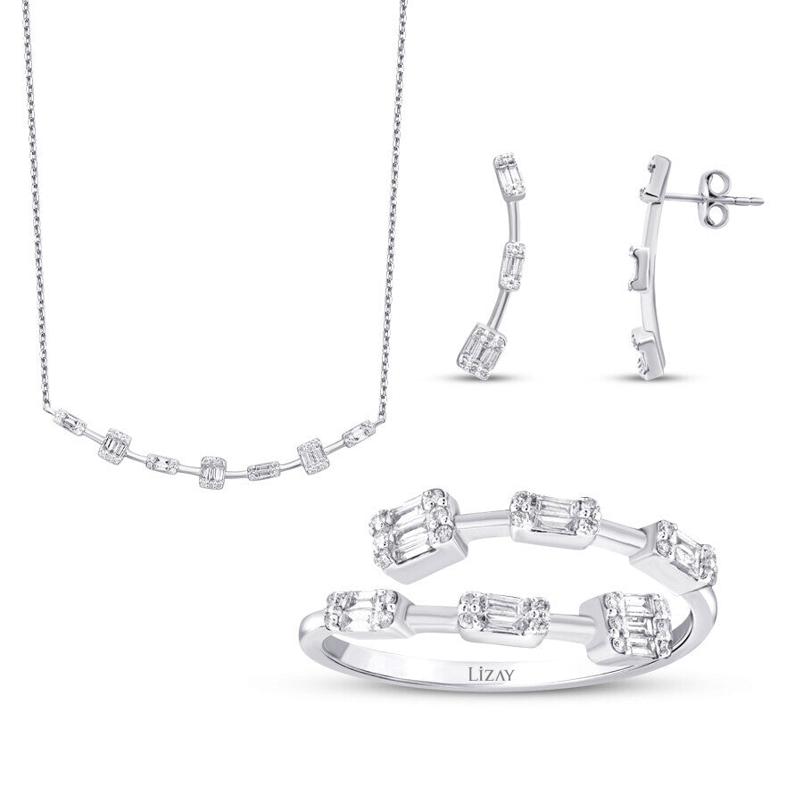 0.81 Karat Diamant Baguette Set