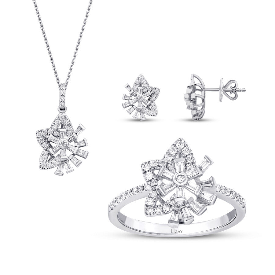 0.94 Karat Diamant Baguette Stern Set