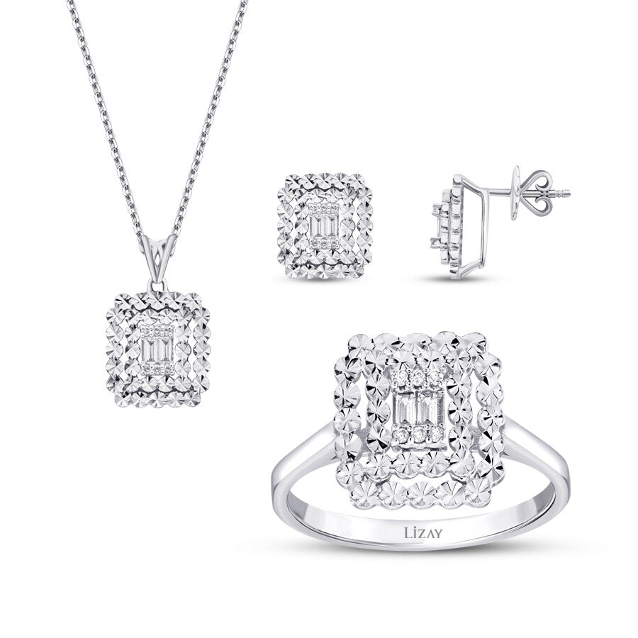 0.35 Karat Diamant Baguette Set