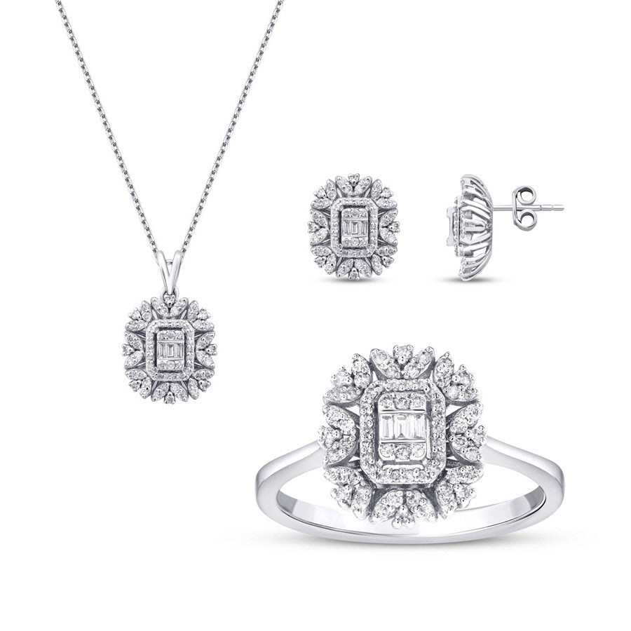 1.25 Karat Diamant Baguette Set