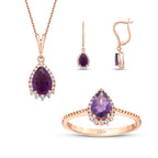 2.45 Karat Diamant Amethyst Set