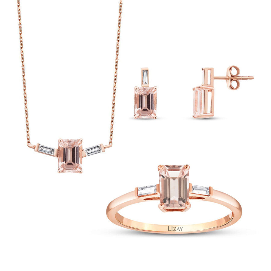 2.65 Karat Diamant Morganite Set