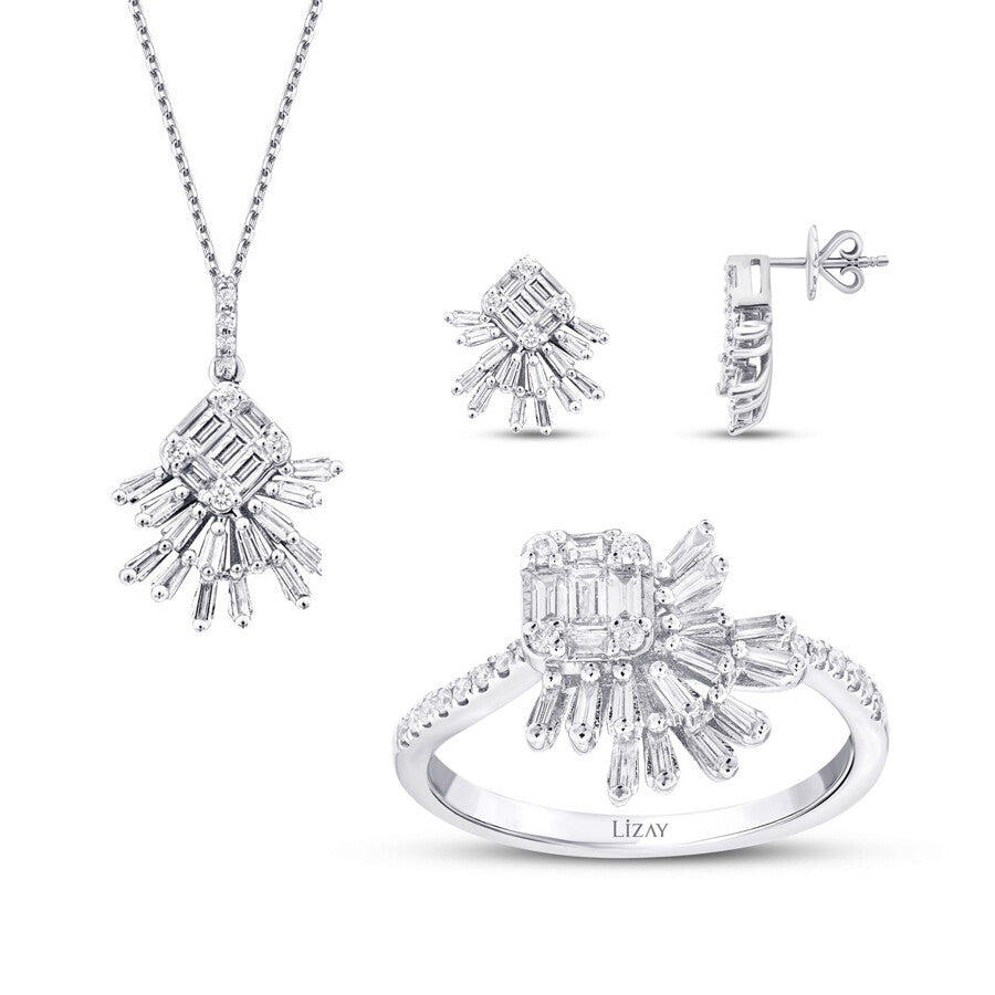 1.28 Karat Diamant Baguette Set