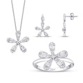 0.96 Karat Diamant Baguette Blume Set
