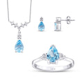 3.80 Karat Diamant Blue Topaz Set