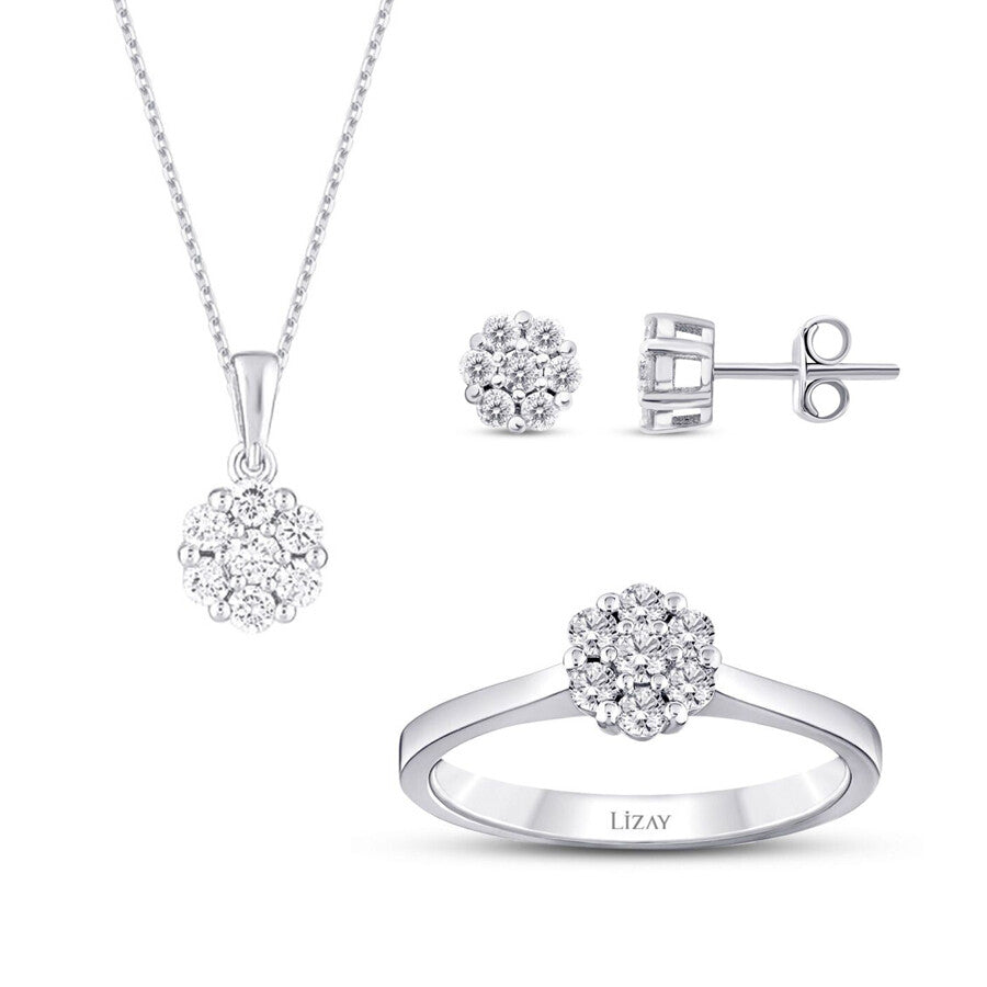 0.88 Karat Diamant Trend Blume Set