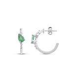 1.06 Karat Diamant Tropfen Smaragd Ohrringe