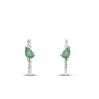 1.06 Karat Diamant Tropfen Smaragd Ohrringe