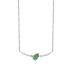 0.36 Karat Diamant Tropfen Smaragd Halskette