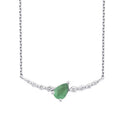 0.36 Karat Diamant Tropfen Smaragd Halskette